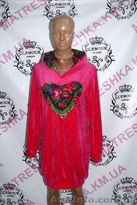 Туника из велюра с сердцем из платка в стиле Лурдес,  Матрешка #913193