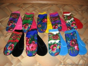 Варежки из велюра с платком в стиле Лурдес,  Матрешка #913327