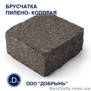 Брусчатка гранитная. Пилено-колотая. Габбро. #933394
