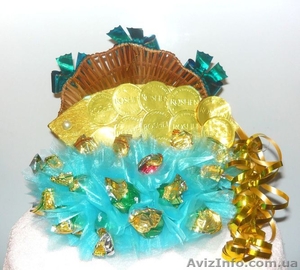 Золотая рыбка из конфет #928604