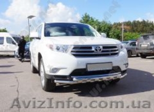 Защитная дуга по бамперу Toyota Highlander двойная #943942