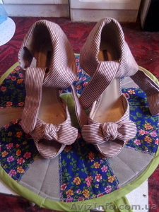 Туфли, каблук 12 сантиметров.тканевые. #951321