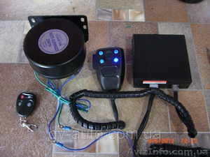 СГУ ПРЕМЬЕР 200Вт. Сигнал автомобильный (1 колокол),  4 тона + голос (1 Кря-кря + #939198