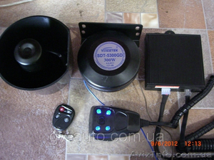 СГУ ПРЕМЬЕР 300Вт. Сигнал автомобильный (1 колокол),  4 тона + голос (1 Кря-кря + #939189