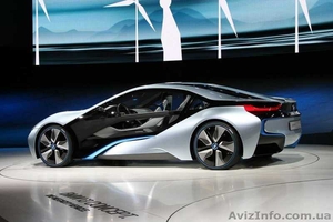 Синий электромобиль BMW i8 VISION 12V,  2 мотора #960379