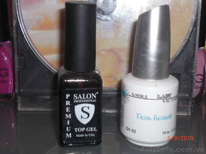 Гель белый френч,  гель прозрачный финиш #959245