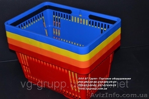 Корзины пластиковые покупательские. Торговое оборудование. #964374