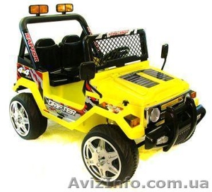 Детский электромобиль 618R  2-х местный внедорожник  на пульте управле #985481