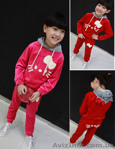 Велюровый детский костюм Hello Kitty для девочек #975683