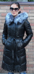 Новый кожаный пуховик  #969054