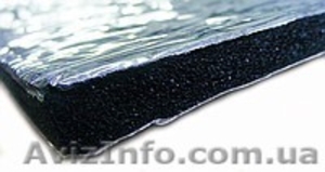 Шумоизоляция автомобиля,  каучуковая с липким слоем,  9мм. (Турция) #992192