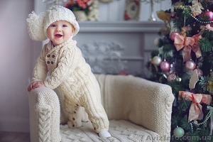 handmade вязаный набор шапочка и комбинезон #992952