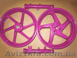 Порошковая покраска велосипедной рамы,  деталей мотоцикла,  дисков #992767