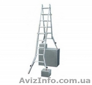 Шарнирная телескопическая лестница KRAUSE TeleVario 4х5 #999924