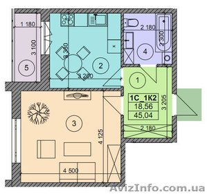 1ком. квартира на Днепровской наб #1008557