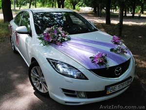 Автомобиль для свадьбы белая Mazda 6 #1013994