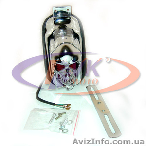 Стоп фонарь Череп хромированный тюнинг на мотоцикл #1014374