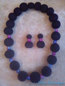 Ожерелье + серьги из шерсти  #1011493