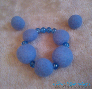 Браслет + серьги из шерсти  #1011495