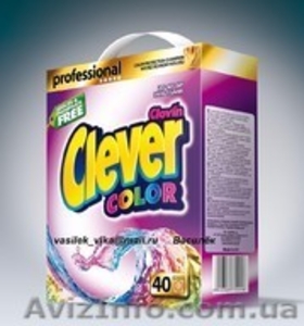 Бесфосфатный стиральный порошок CLEVER PROFESSIONAL COLOR 3, 3кг  #1026845