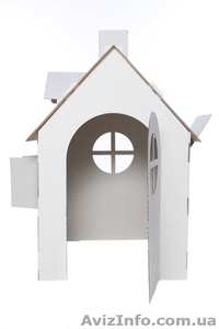 Детский домик для рисования из гофрокартона. #1021035