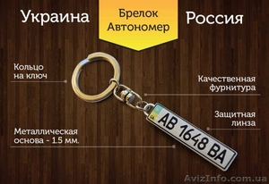 Брелок в виде гос номера автомобиля – отличный подарок #1033929