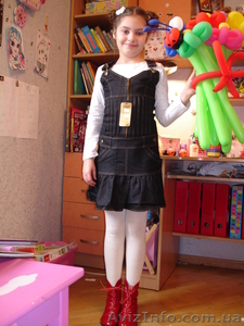 Новый джинсовый сарафан для девочки р.34-36 #1047222