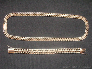 Золотой набор (Цепь,  Браслет) #1040215