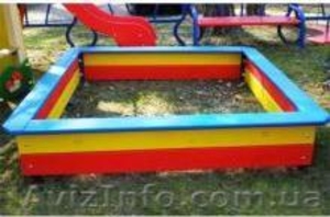 Песочница средняя деревянная, яркая #1044286