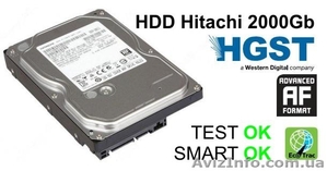 Жесткий диск,  HDD Hitachi 2000Gb,  64Mb,  7200,  SATA 3 #1063814