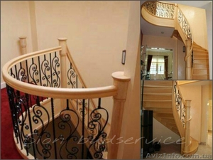 Изогнутые поручни,  радиусные ограждения,  столбы для лестниц дома,  офиса,  квартир #1067451