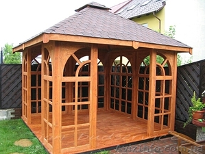 Беседки из массива дерева для дома,  дачи,  сада.  #1070211