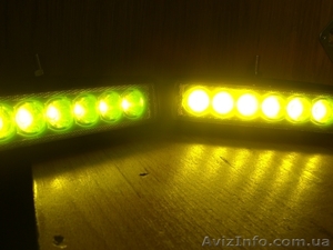 ПТФ светодиодные LED 2218-18W-А ,  противотуманные фары (желтые),  комплект 2шт. #1067019