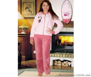 Теплая домашняя одежда (пижамы,  халаты,  ночнушки,  костюмы),  Турция. Оптом. #1094318