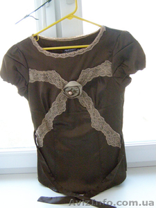 Коричневая модная блузочка #1092197