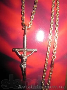 Золотая цепочка c крестиком #1102960