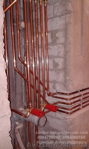 Монтаж (пайка) водопровода из медных труб. #874436