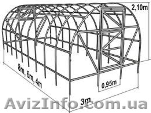 теплиця  з цинкової квадратної  труби 3х6 #1109066