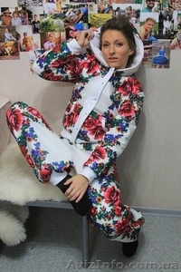 Куртка теплая из платка + штаны из платка утепленные в стиле Лурдес,  Матрешка,  Л #1102777