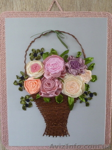 картины вышитые лентами #1126630