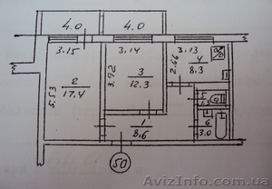 2-х комн. квартира,  Киев,  Голосеевский 55 кв.м #1137394