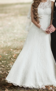 Кружевное свадебное платье,  цвет айвори #1150966