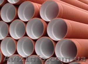 Труба гофрированная двухслойная полипропиленовая для наружной канализации #1145317