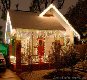 Новогодние шторы   2х3 метра ,   украшение деревьев гирляндами . #1159705