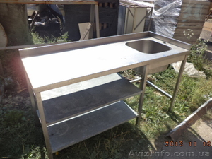 Стол с мойкой  из нержавеющей стали б/у #1160527
