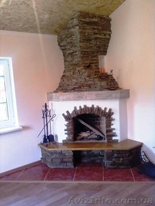 Кладка каминов,  барбекю,  печей из кирпича с отделкой и без. #1182561