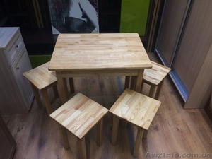 Стол с табуретами из сращенного бруса #1176872