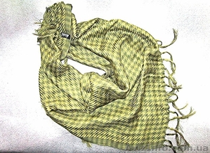 Платок Ashma с кисточками, цвет -оливковый #1202722