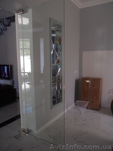 Безрамные межкомнатные стеклянные двери  #1198553