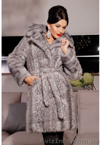 Шуба Марселла (серый леопард ) #1222530